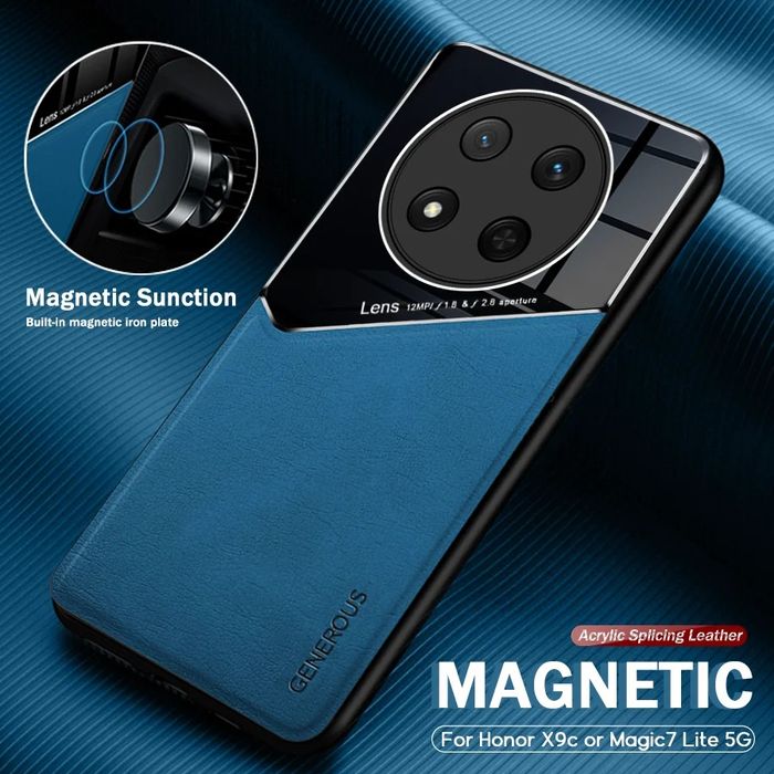 Honor Magic 7 Lite / GENEROUS Кожен кейс гръб с магнит