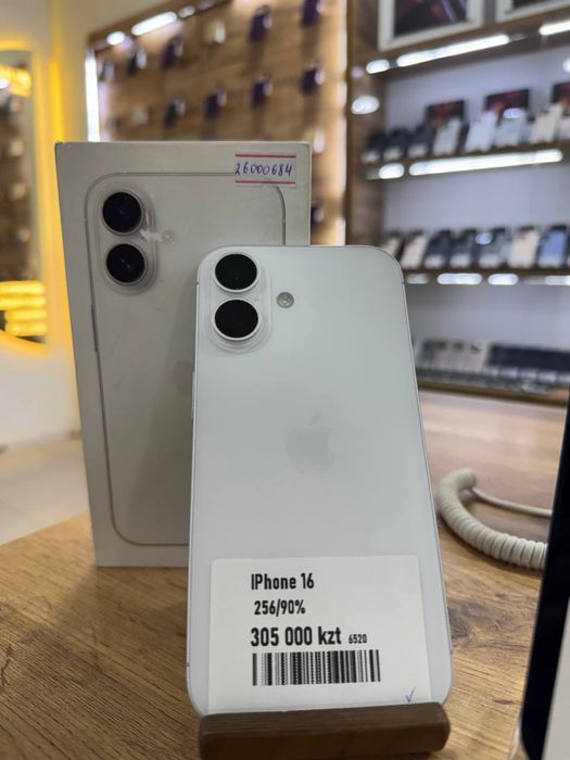 iPhone 16•256GB/90%White Айфон 16•256ГБ/90%Белый