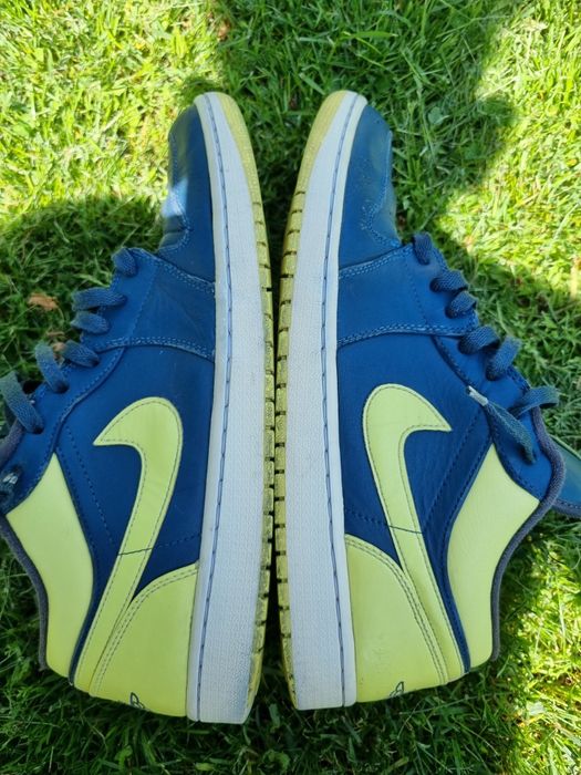 Air Jordan 1 Low Squadron Blue Electric Yellow Marimea 46