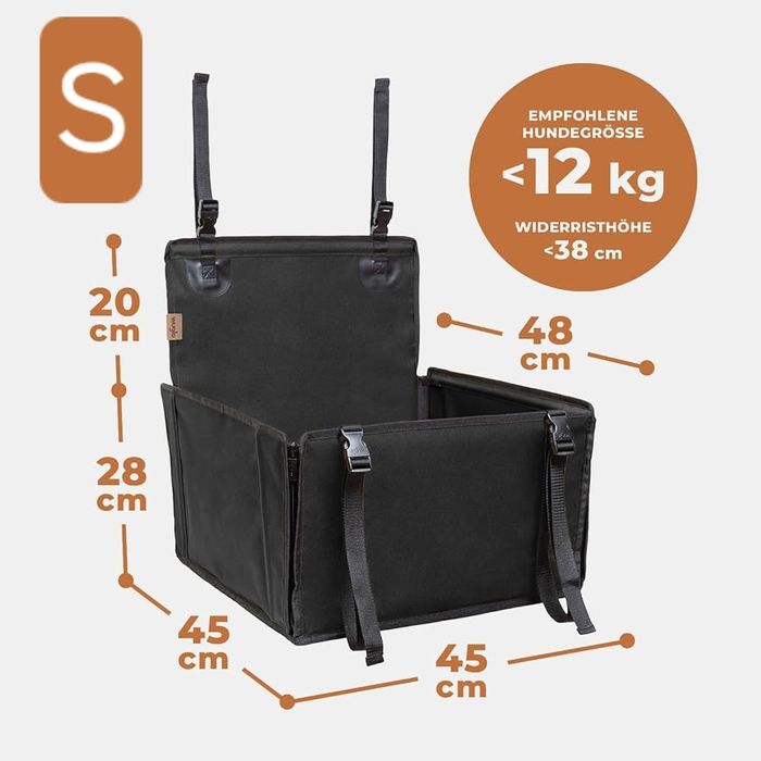 Супер стабилна седалка/ сгъваем твърд кош за куче за кола. Размери SML