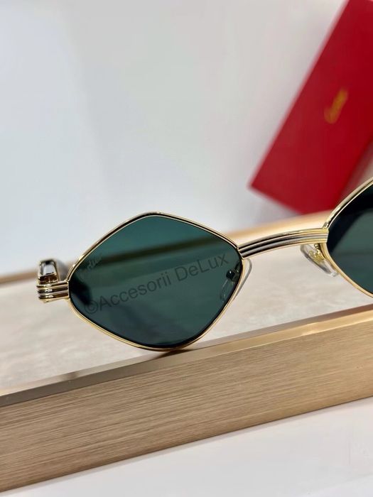 Ochelari de Soare Cartier CT0866S Polarised Noi Full Box [Verificare Colet] Gold Green