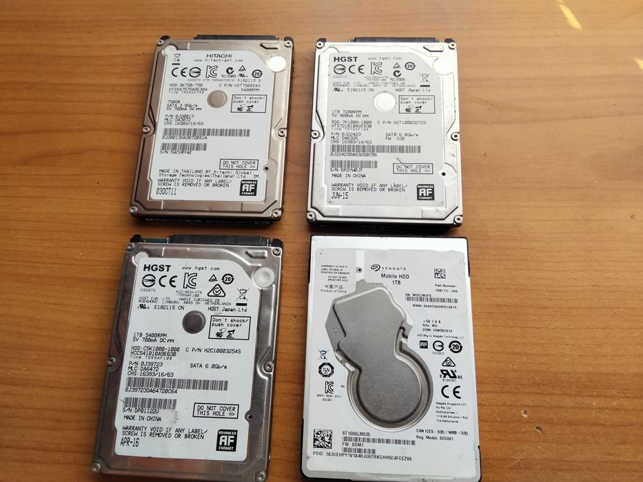 хард дискове за лаптопи , по 1000GB с натрупани грешки на изгодна цена