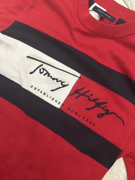 Оригинальный свитер tommy hilfiger красный