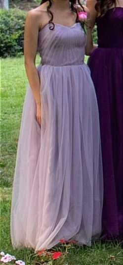 Rochie de seară mov lila cu prindere reglabilă