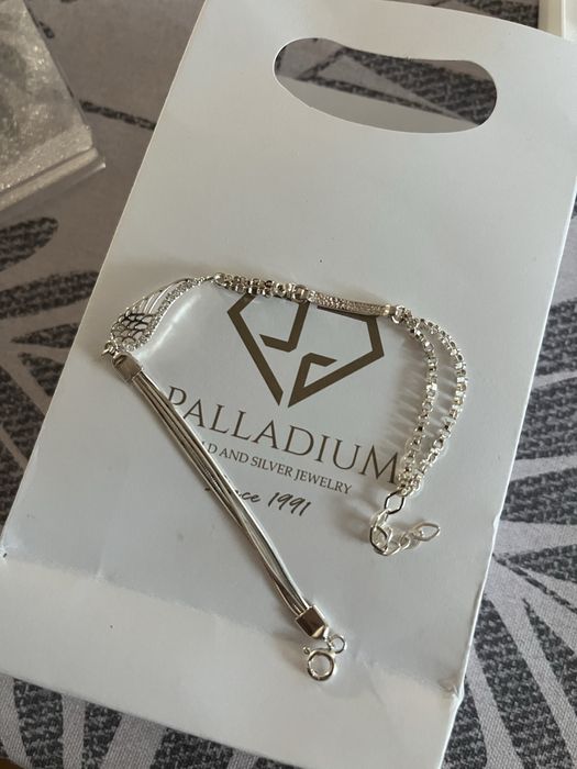 Сребърни обеци и гривна 925 нови за подарък с опаковка