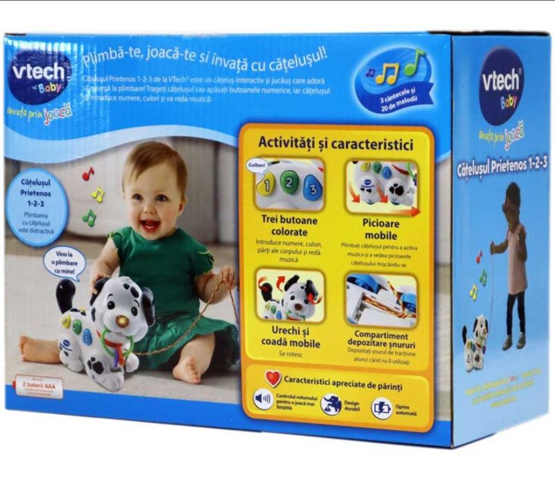 Cățeluș interactiv V-tech, pentru copii 6 luni+