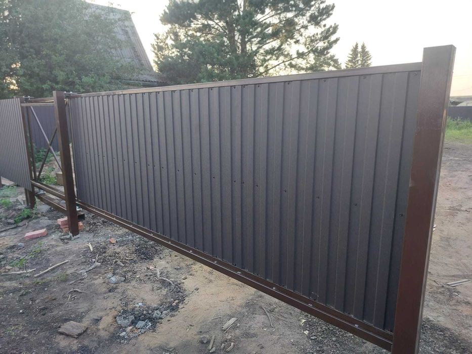 Ворота откатные  заборы навесы