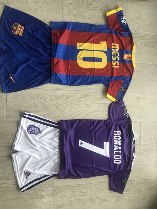 Детски РЕТРО екипи Барса Меси 10 и Реал М Роналдо 7