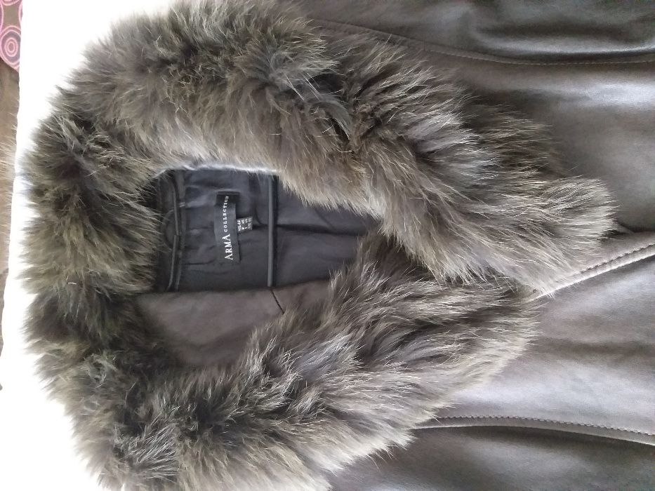 Arma Collection.Естествена кожа яке и шал яка
