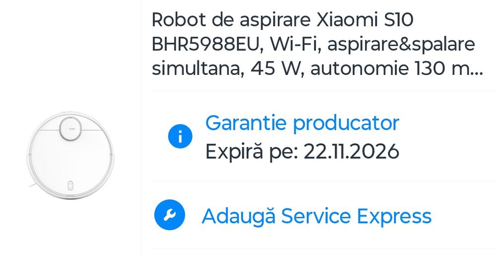 Aspirator robot Xiaomi S10