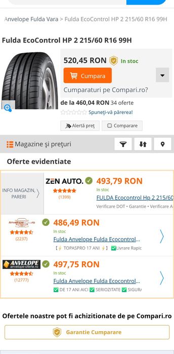 Anvelope fulda ecocontrol hp2 215 60 r16