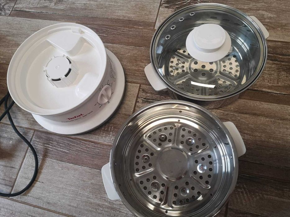 Aparat de gătit cu aburi Tefal, 2 vase, 6 L, inox - CA NOU