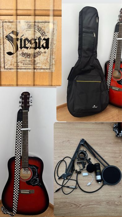 Chitară Siesta + Husă + Microfon + Accesorii | Stare Ideală