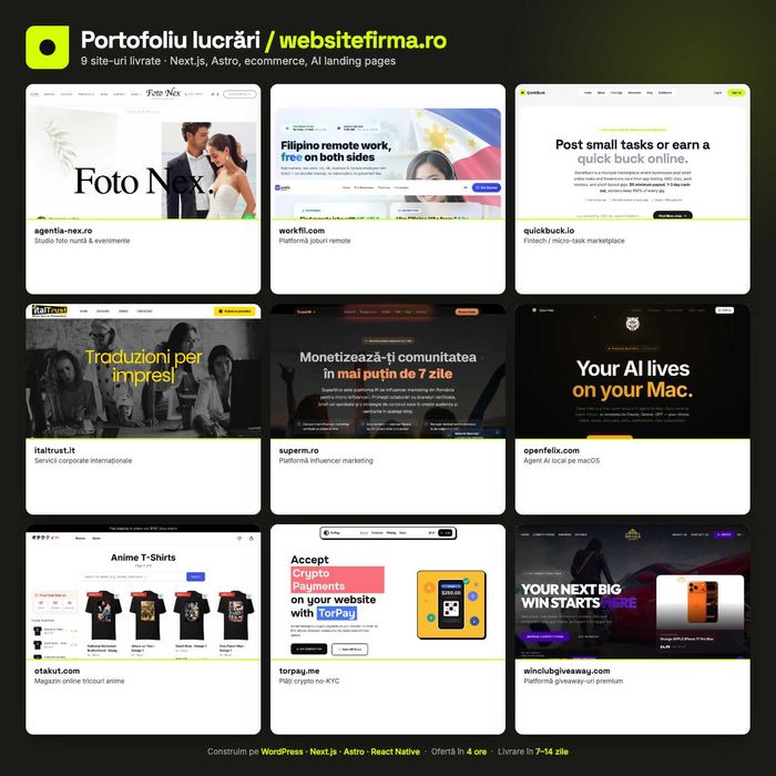 Site web, magazin online, CRM personalizat  de la 1000 lei