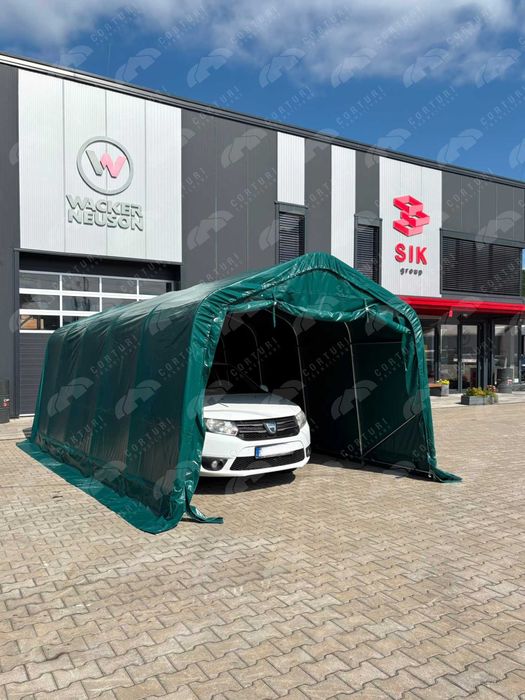 Cort garaj 3,3x6 metri cu structură din țeavă zincată