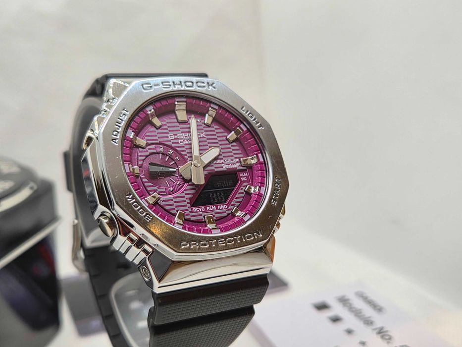 Ceas Sport Barbati Casio g shock GM 2100 Metal Black-PURPLE  Edition .Nou, Garantie 2 ani