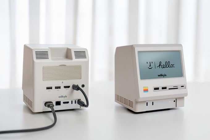 Док-станция M5 Retro для Mac mini M4, 5-дюймовый HD-дисплей 10 Гбит/с