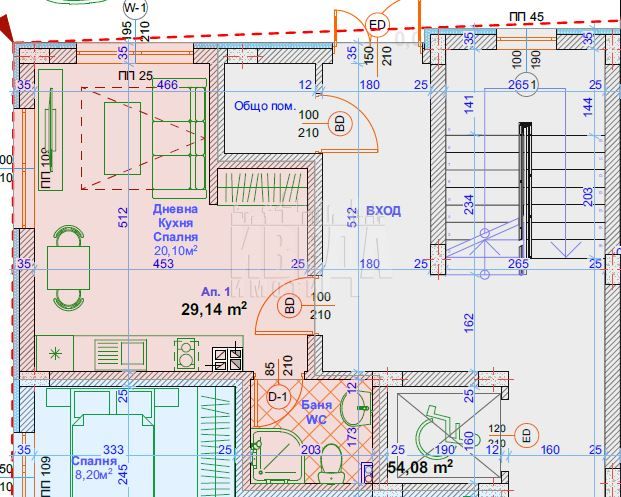 Продава се Едностаен апартамент в Варна, Възраждане 1 - 37 кв.м за 1703 €/кв.м - Снимка #2