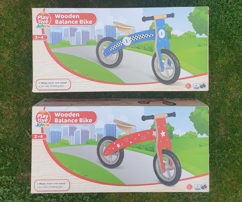 Bicicleta fara pedale din lemn, 2-4 ani