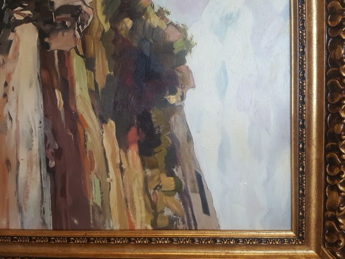 Reproducere după celebra pictură "Car cu boi" de Nicolae Grigorescu