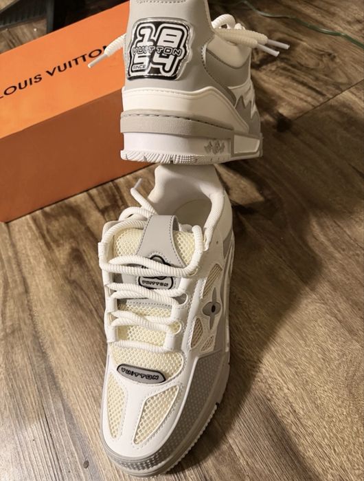 Adidasi Louis Vuitton Skate Grey Low White