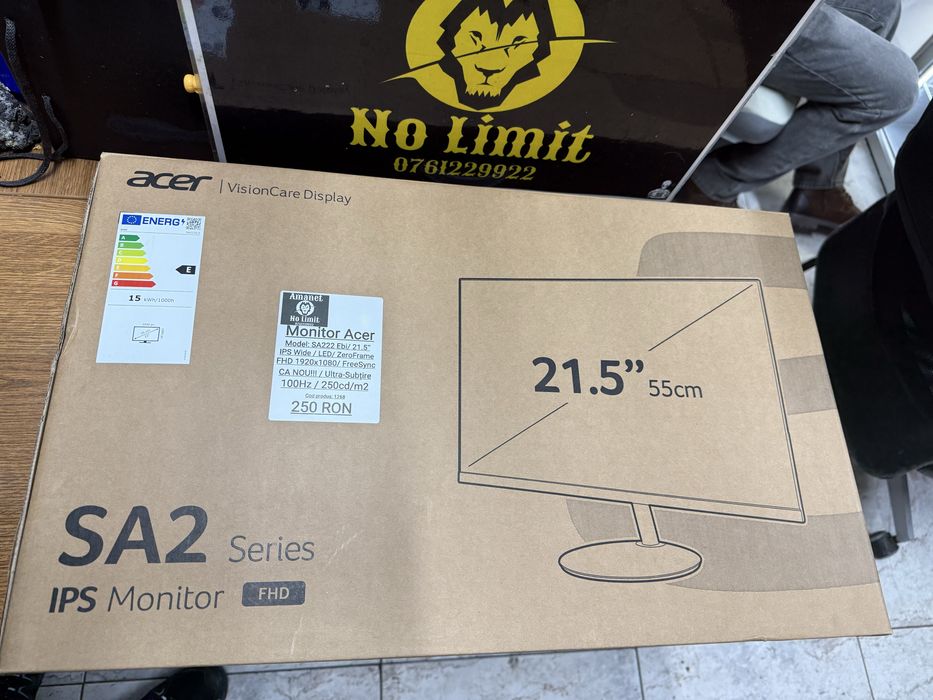 Monitor Acer Model: SA222Q Ebi CA Nou!!! Full Box Garantie/Bon fiscal.