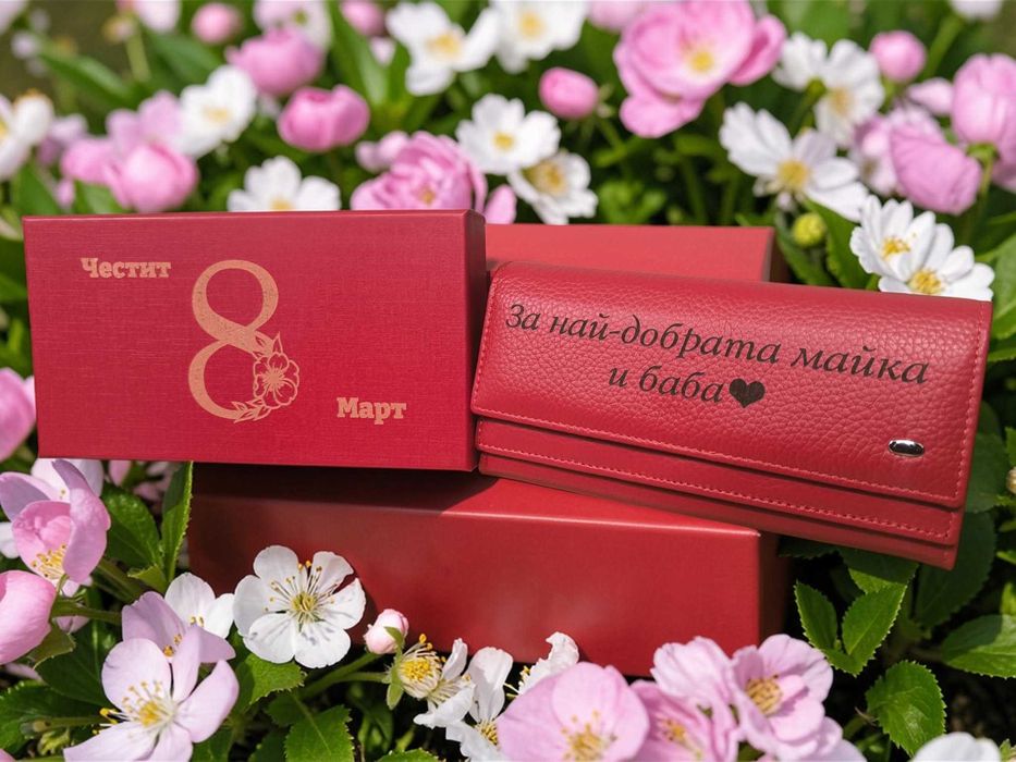 Персонализирано дамско портмоне от италианска ЕСТЕСТВЕНА КОЖА