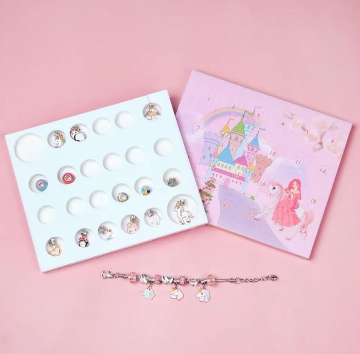 Адвент календар с изненади за изработка на детски гривни тип Пандора