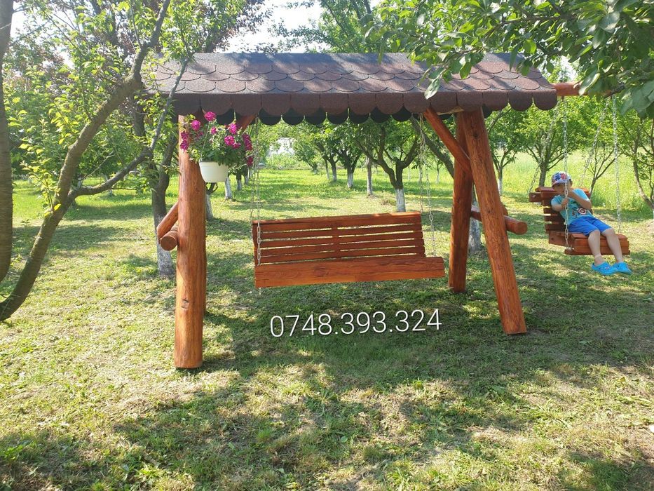 Balansoar  leagan lemn rotund 3 4 pers