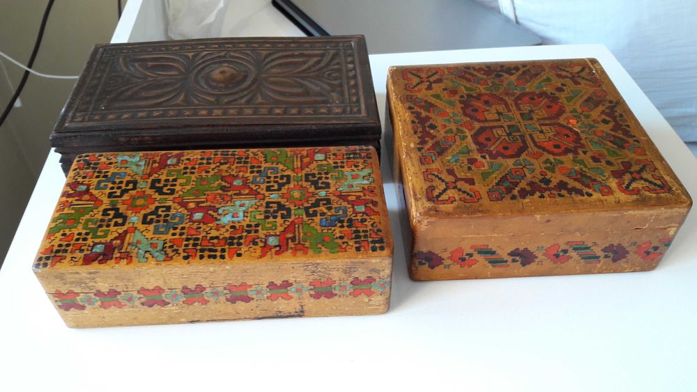 Дървени кутии,ръчна изработка около 1900 г