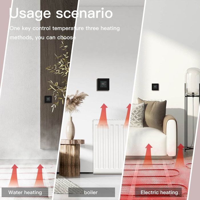 BSEED ZigBee сензорен LED термостат 4 броя електрическо подово WiFi