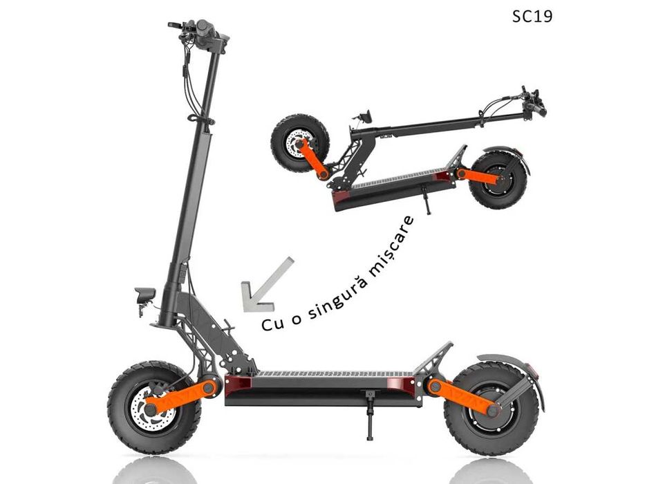 Scuter Trotineta 60V două motoare și suspensie dublă–limitat la 25 km