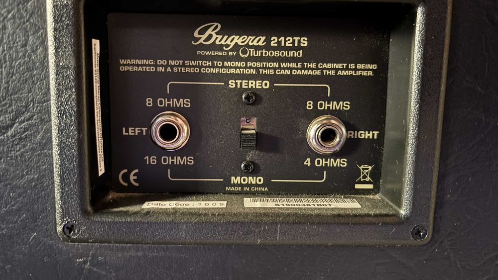 Cabinet Bugera 212TS Classic 160 Watt 2 x 12" Turbosound Speakers