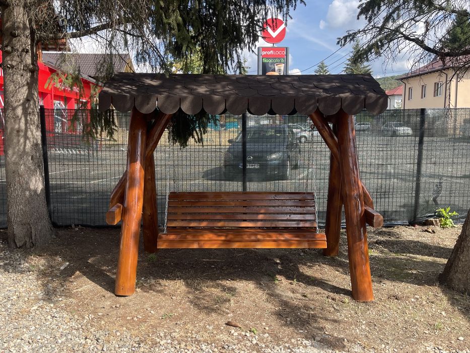 Leagan din lemn masiv balansoar rustic