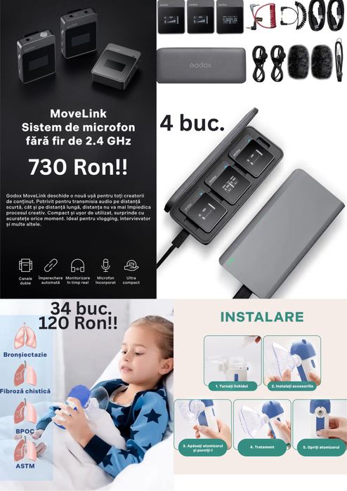 Perna masaj,camera video, microfon,350buc – ideal revânzare / magazin