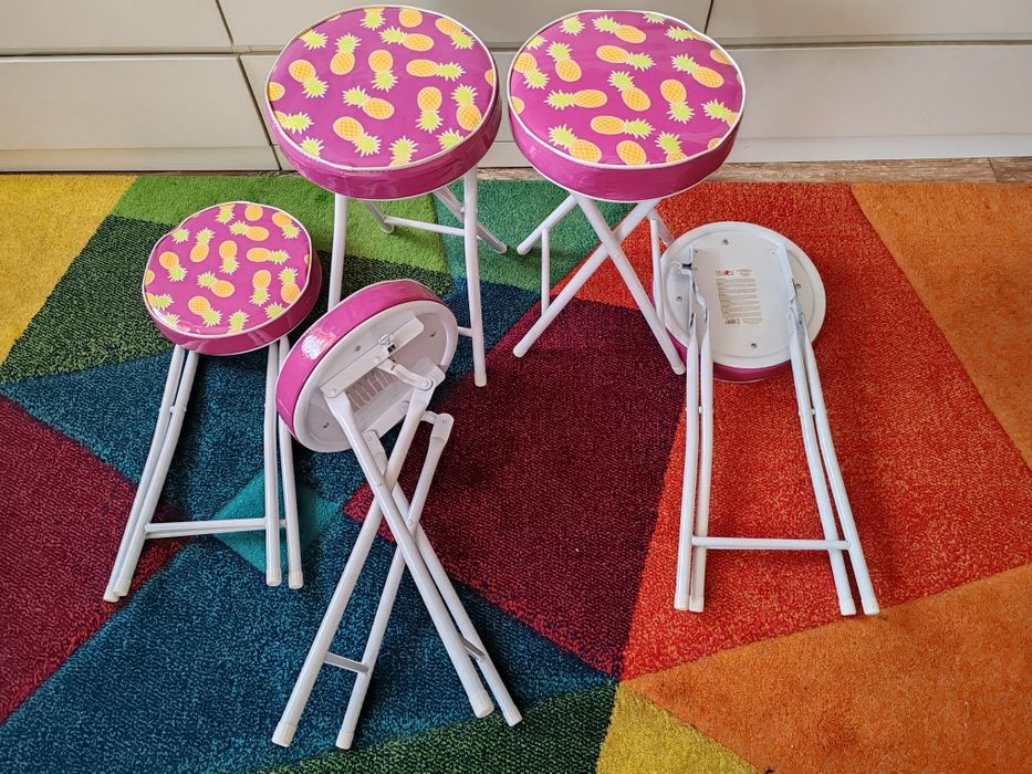 Scaun pliabil metalic mov blat rotund