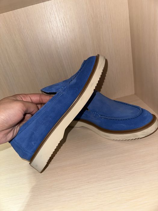 Лоферы голубые турция