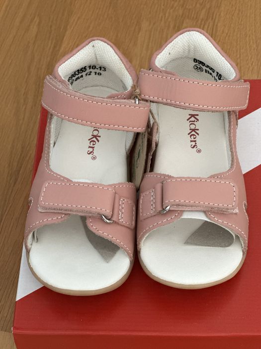 Sandale Kickers din piele, inchidere velcro, 25 EU, interior 15.7 cm