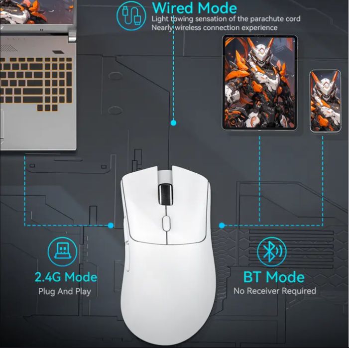 Игровая Беспроводная Attack Shark R1 мышь для гейминга 18.000Dpi