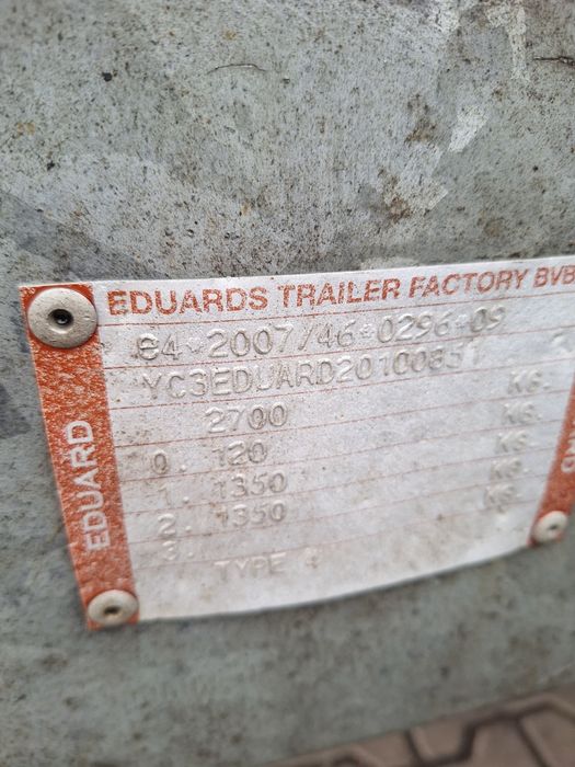 Remorca auto platforma auto Eduard 2700 kg