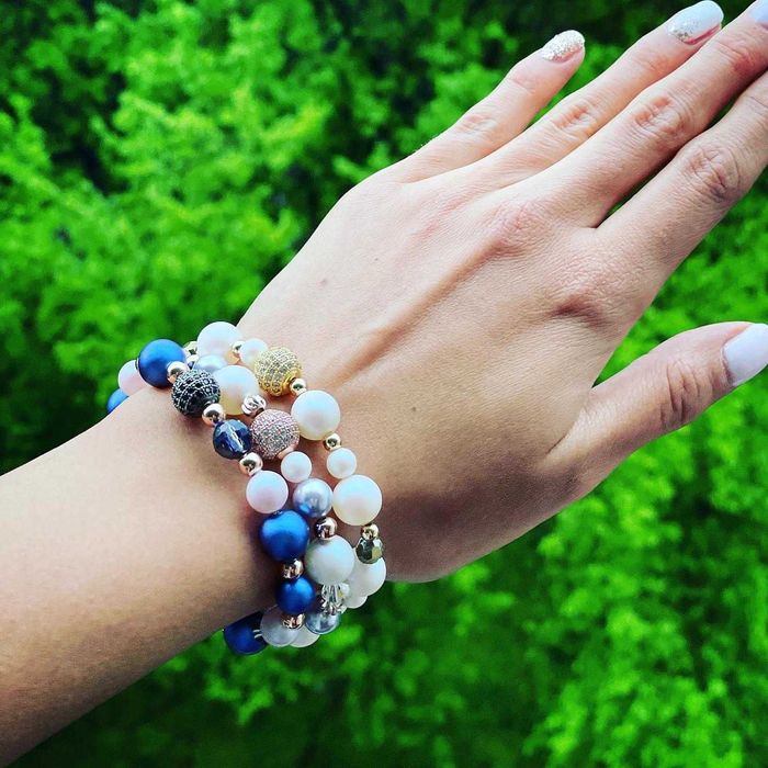 Дамска Гривна с Кристали и Перли Сваровски/Swarovski