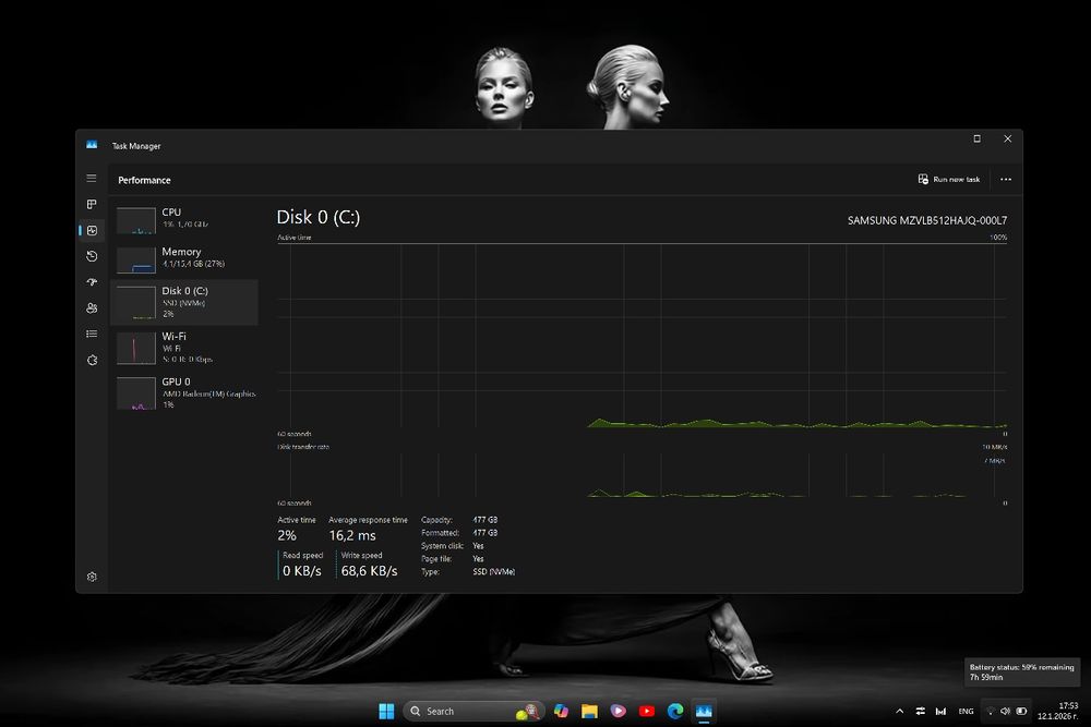 Лаптоп Huawei Мatebook 16" Ryzen 7, 512GB NVMe, 16GB, Radeon Graphics