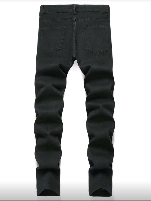 Chillumni Blugi casual pentru bărbați, spălați, cu buzunar oblic, de z