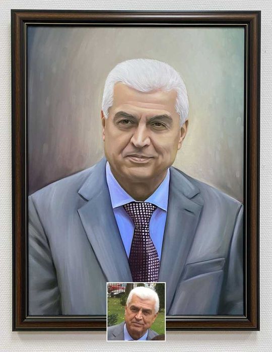 Cadoul perfect,portret pictat original dupa foto