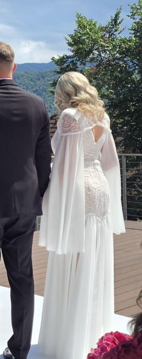 Rochie mireasa unicat perle si paiete