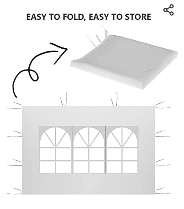 Set 3 pereți laterali impermeabili pt pavilion grădină de 3m/3m