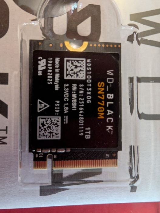 НОВ | WD Black SN770M 1TB | NVMe SSD диск Gen4 | M.2 2230 за PC, лаптоп или преносима конзола | безплатен адаптер за M.2 2280 | скорост до 5150 MB/s