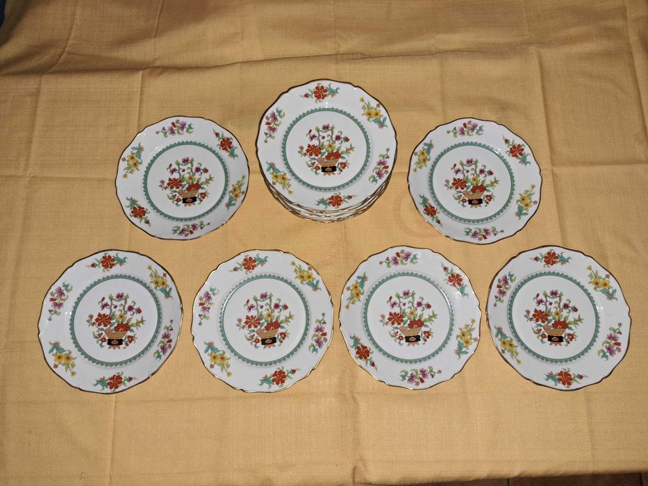 set de masa serviciu farfurii portelan Sologne 12 persoane