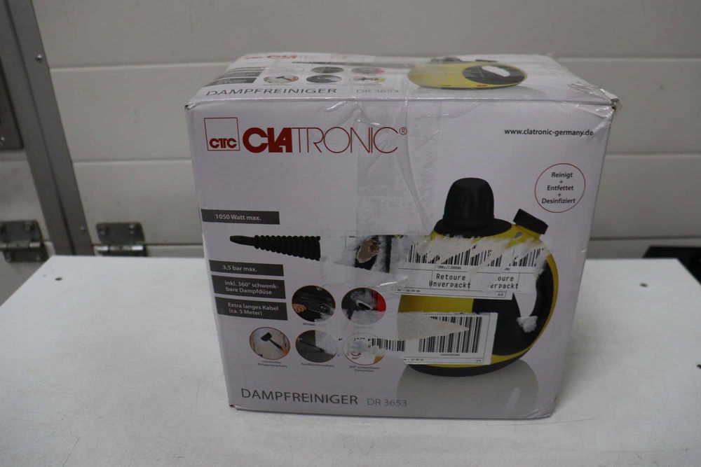 Парочистачка Clatronic DR 3653, 250мл, 3.5 бара, 1050W, Черен / Жълт