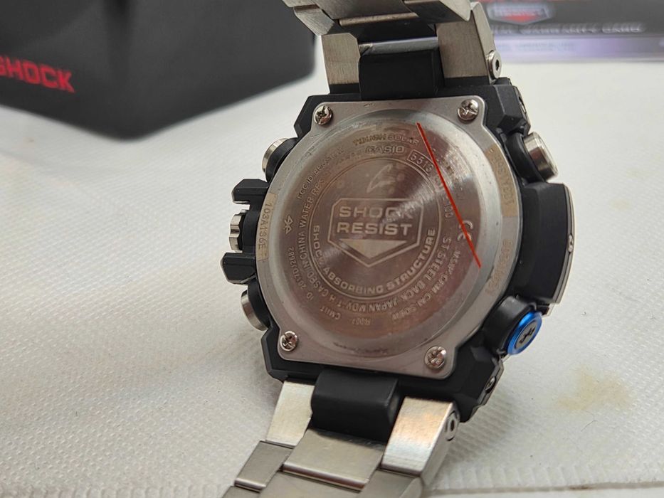 Ceas Sport Barbati Casio g shock GST B100d full metal , SILVER- BLUE Nou.Garantie 2ani